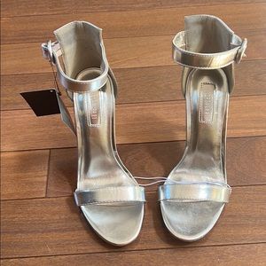Forever 21 Silver Open Toe High Heels